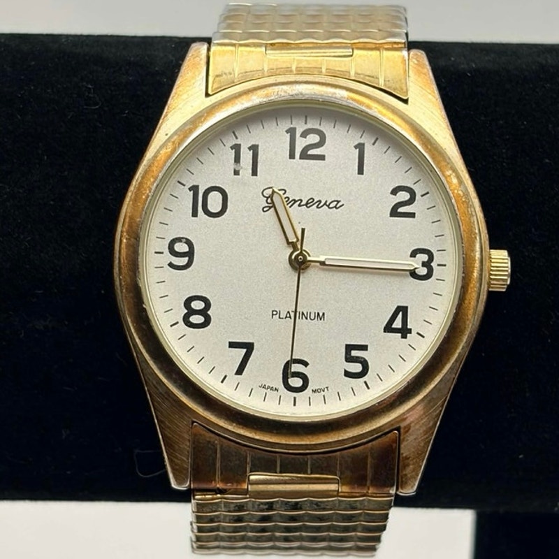 Vintage Gold Geneva Mens Watch